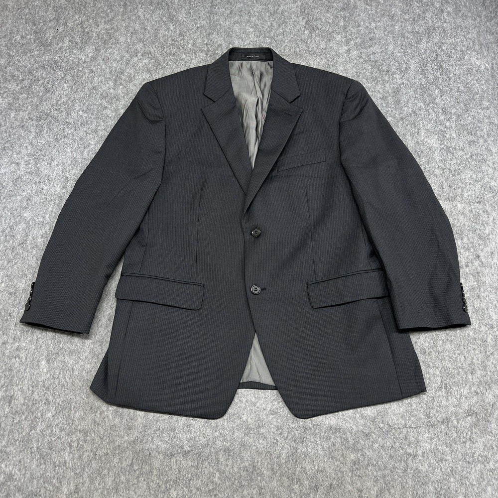 Michael Kors Blazer Mens 40S Gray Pinstripe 100% Wool Suit Jacket Short Business